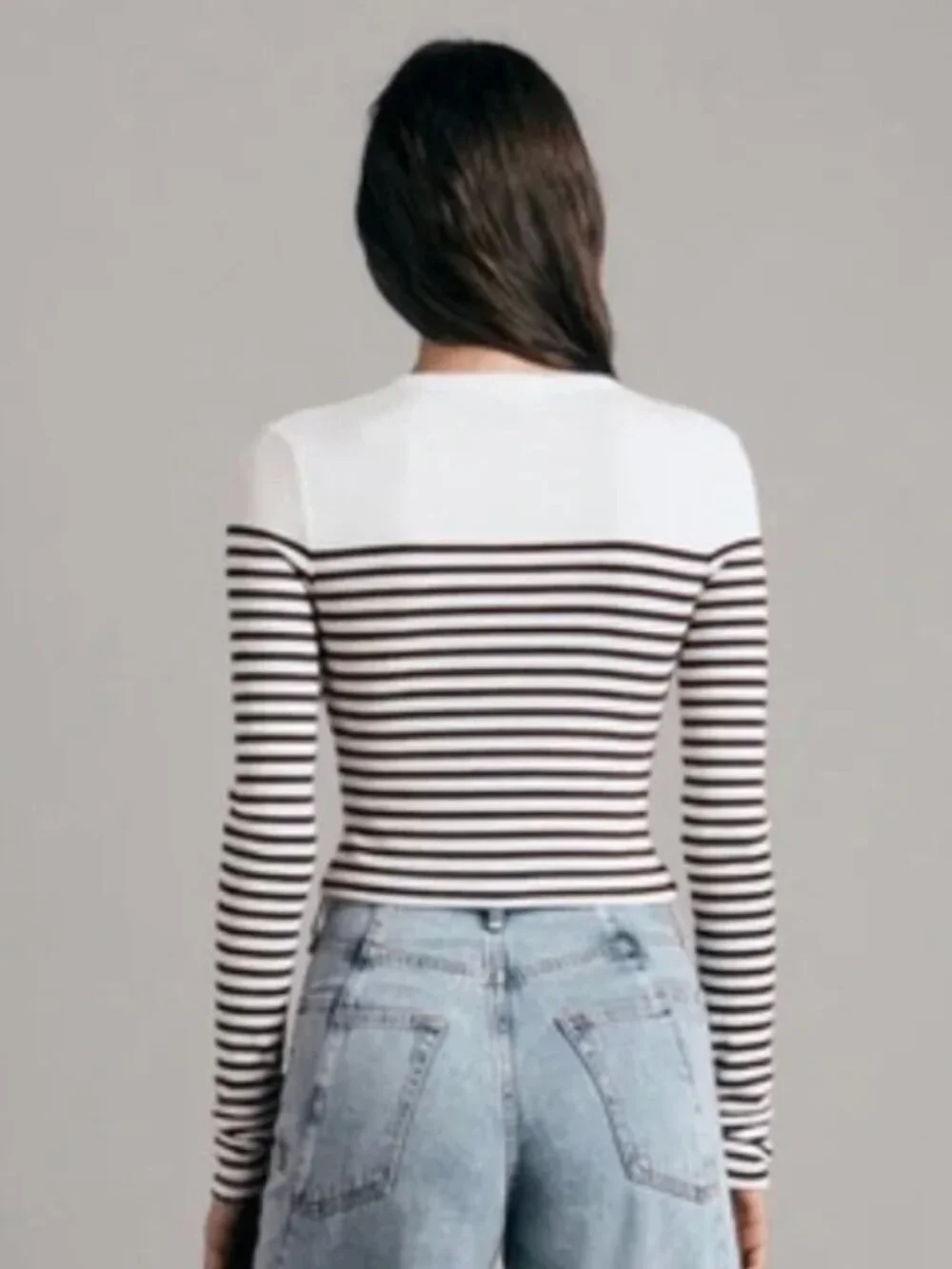 Rag & Bone The Knit Breton Stripe Cropped Cardigan